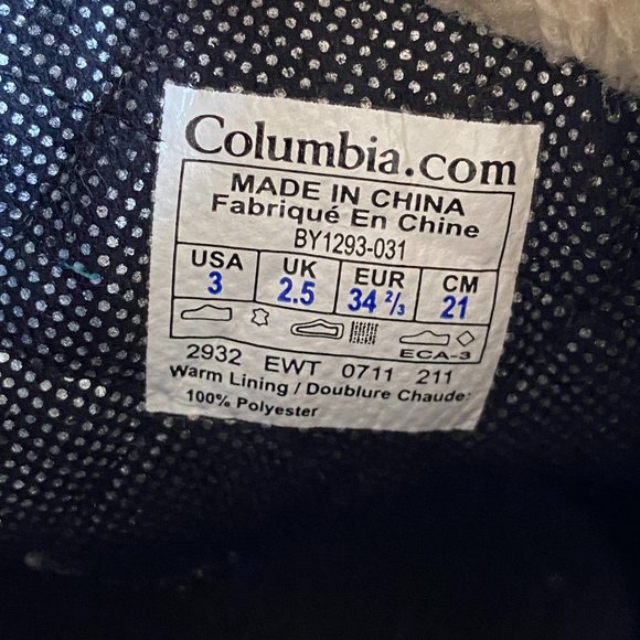 Columbia girl's size 3 omni-heat lined winter boots w/ front zipper in grey EUC - Picture 11 of 11
